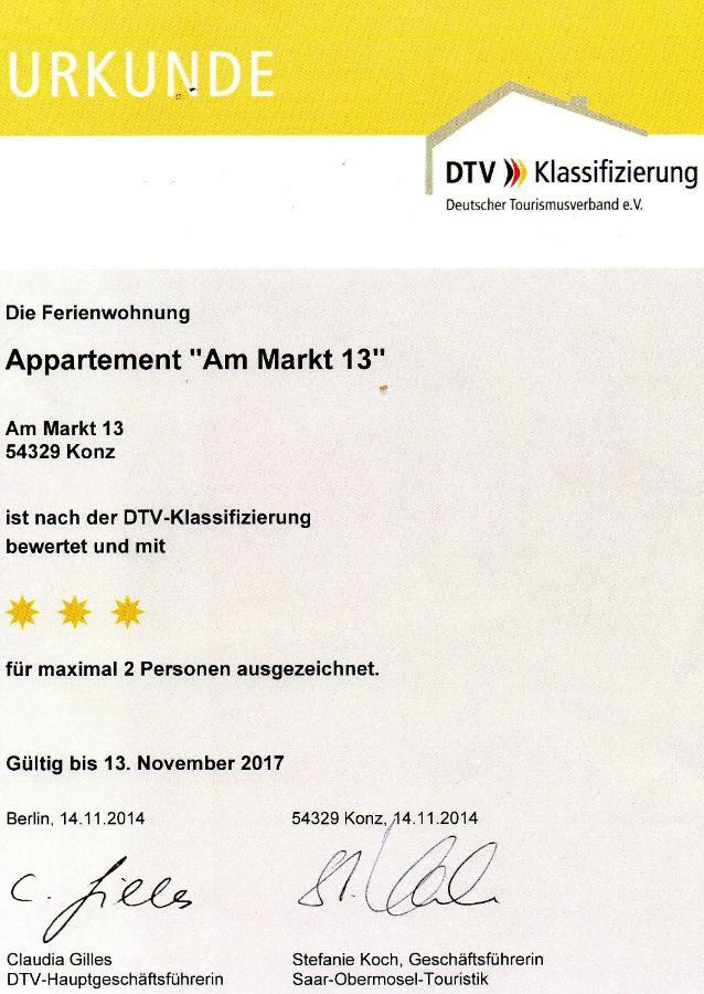 Apartment Am Markt 13 Konz Eksteriør billede